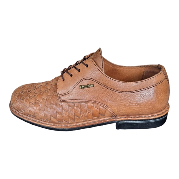 Fluchos tan leather mens shoes dress shoes lace up Made in Spain Size 40 - Picture 3 of 15